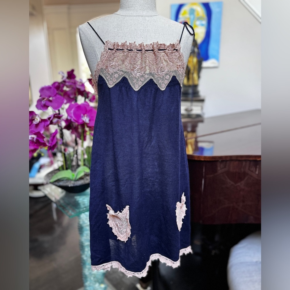 Vintage Cashmere Silk Lace Camisole Dress Tunic